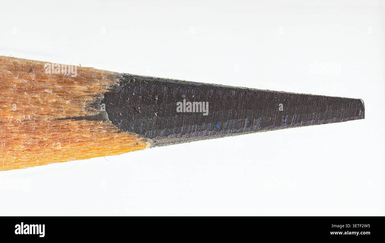 Extremely detailed close up macro image of the tip of a pencil Stock Photo