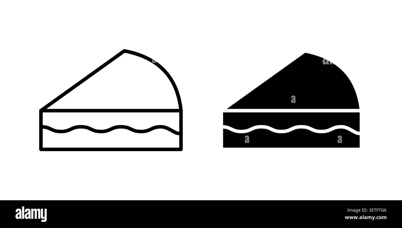 Cake-slice icon silhouette vector set. thin line pack. Stock Vector