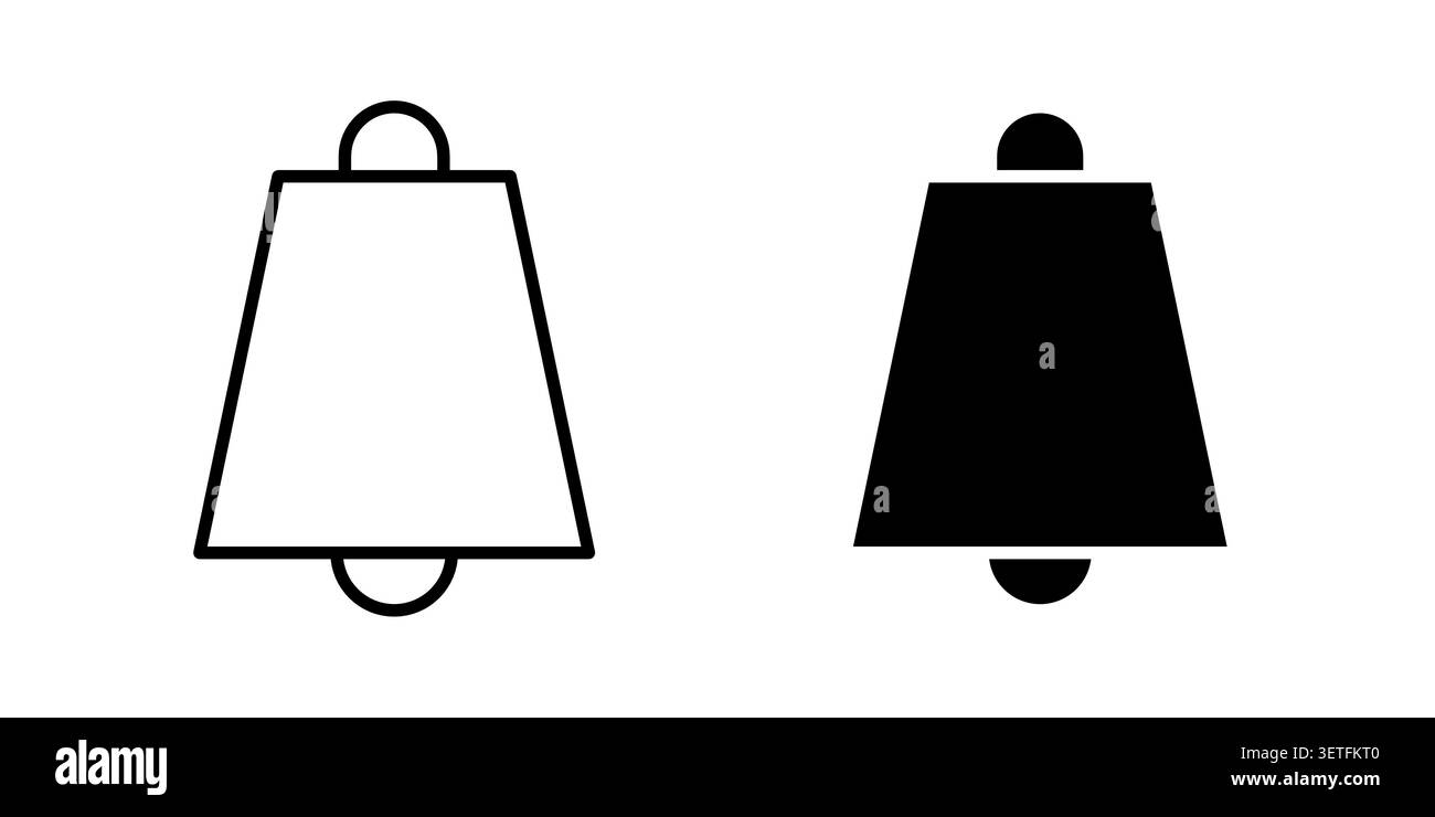 Cowbell icon silhouette vector set. thin line pack. Stock Vector