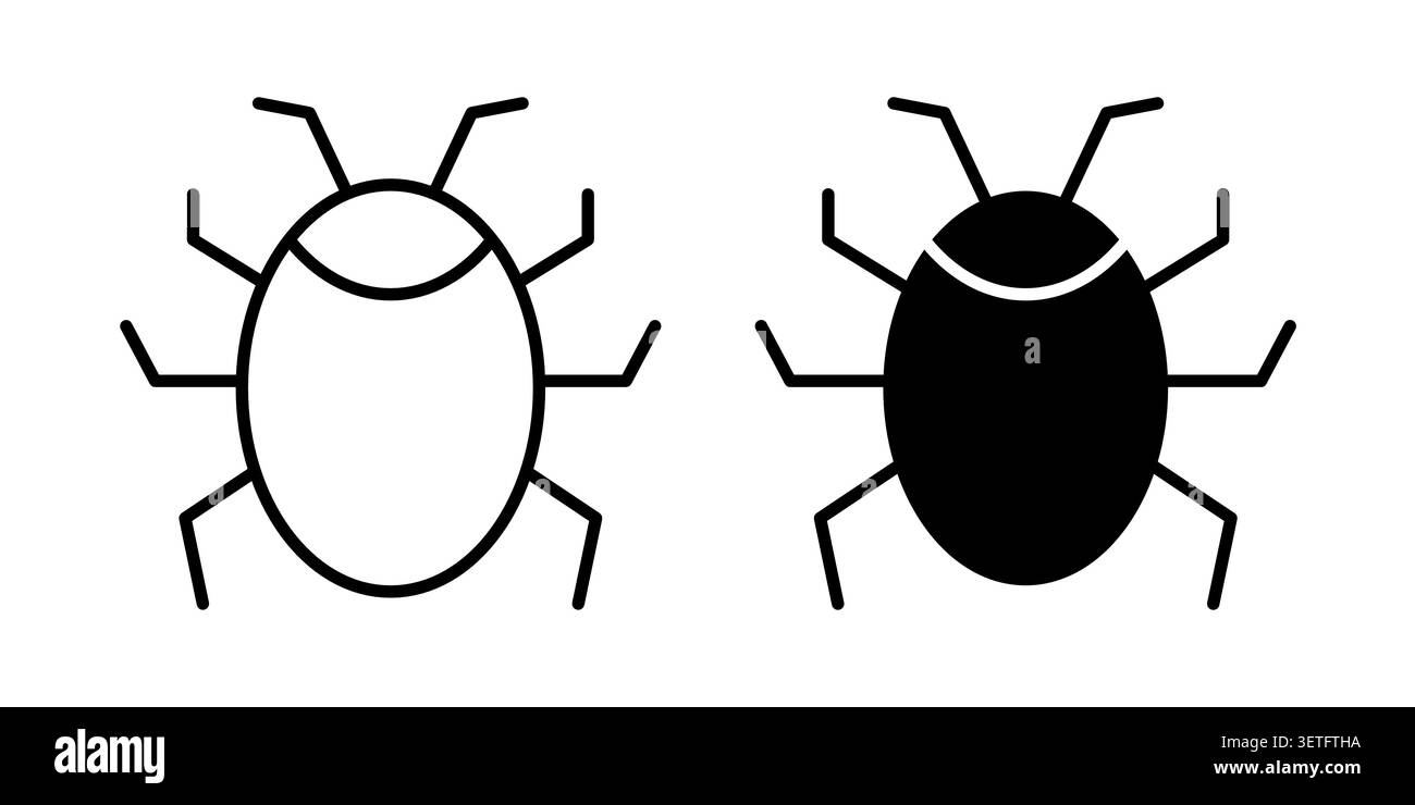 Bugs icon silhouette vector set. thin line pack. Stock Vector