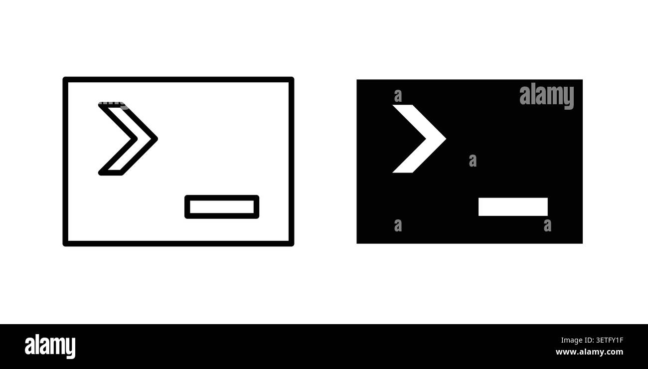 Terminal icon silhouette vector set. thin line pack. Stock Vector
