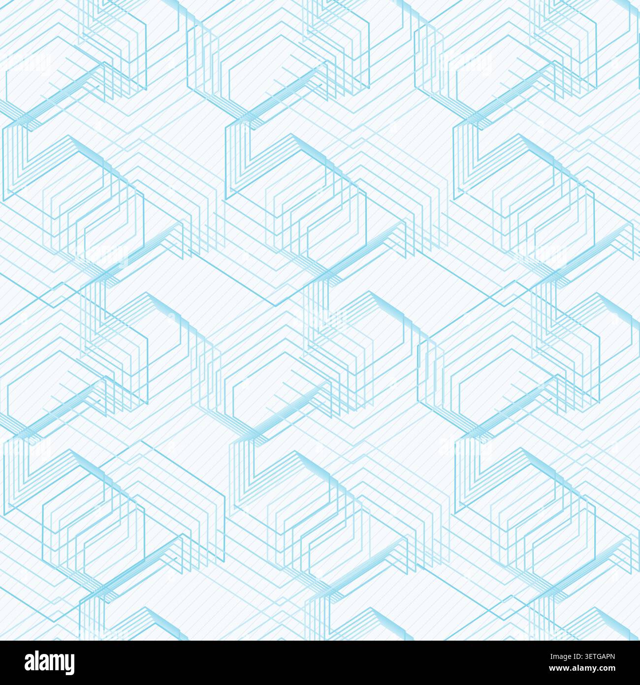 Minimal vector maze pattern with hexagonal rhythm, nested line paths, and modern abstract structure Stock Vector