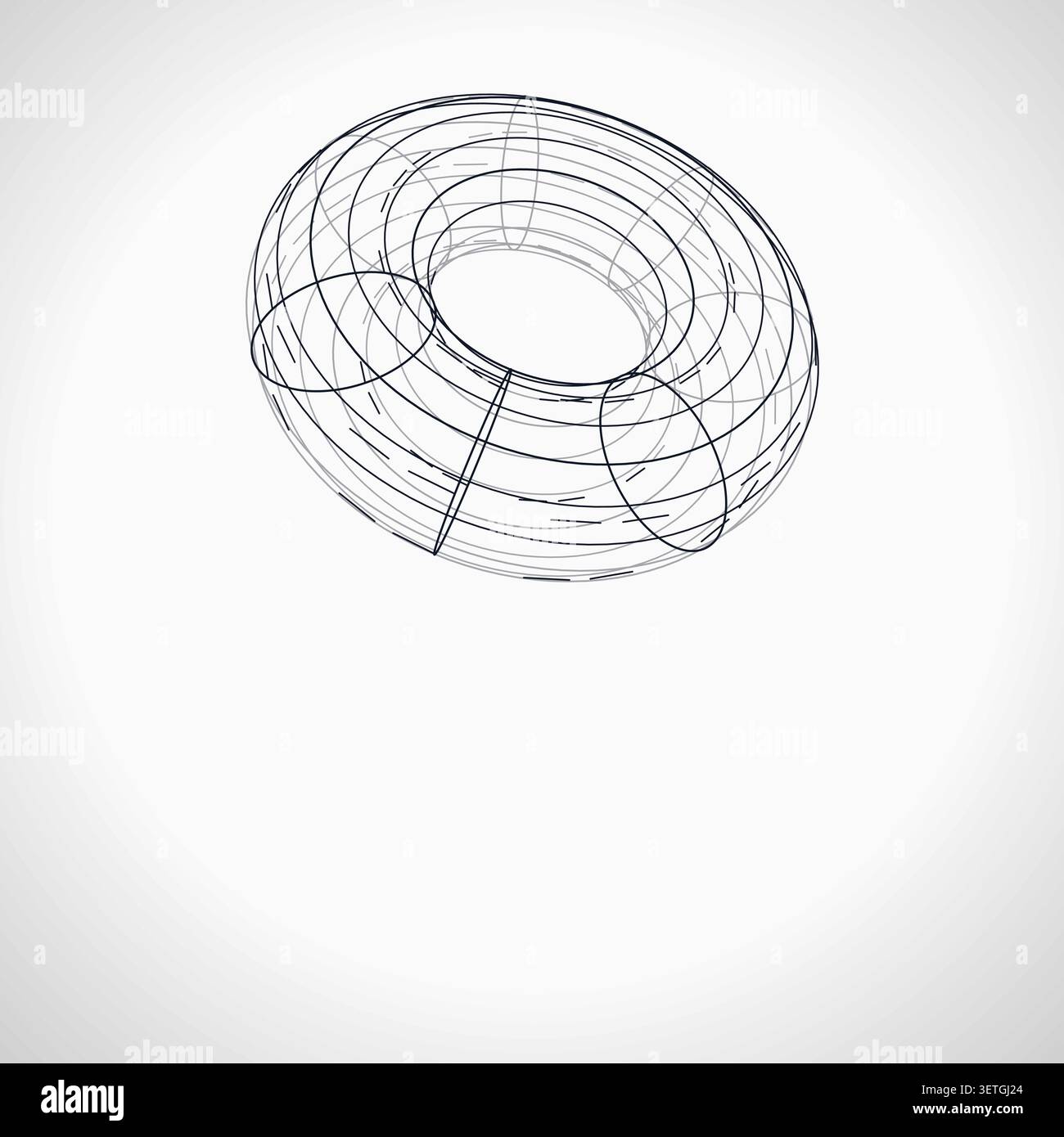Wire Torus vector background with crisp scalable linework for microstock and commercial design projects. Stock Vector