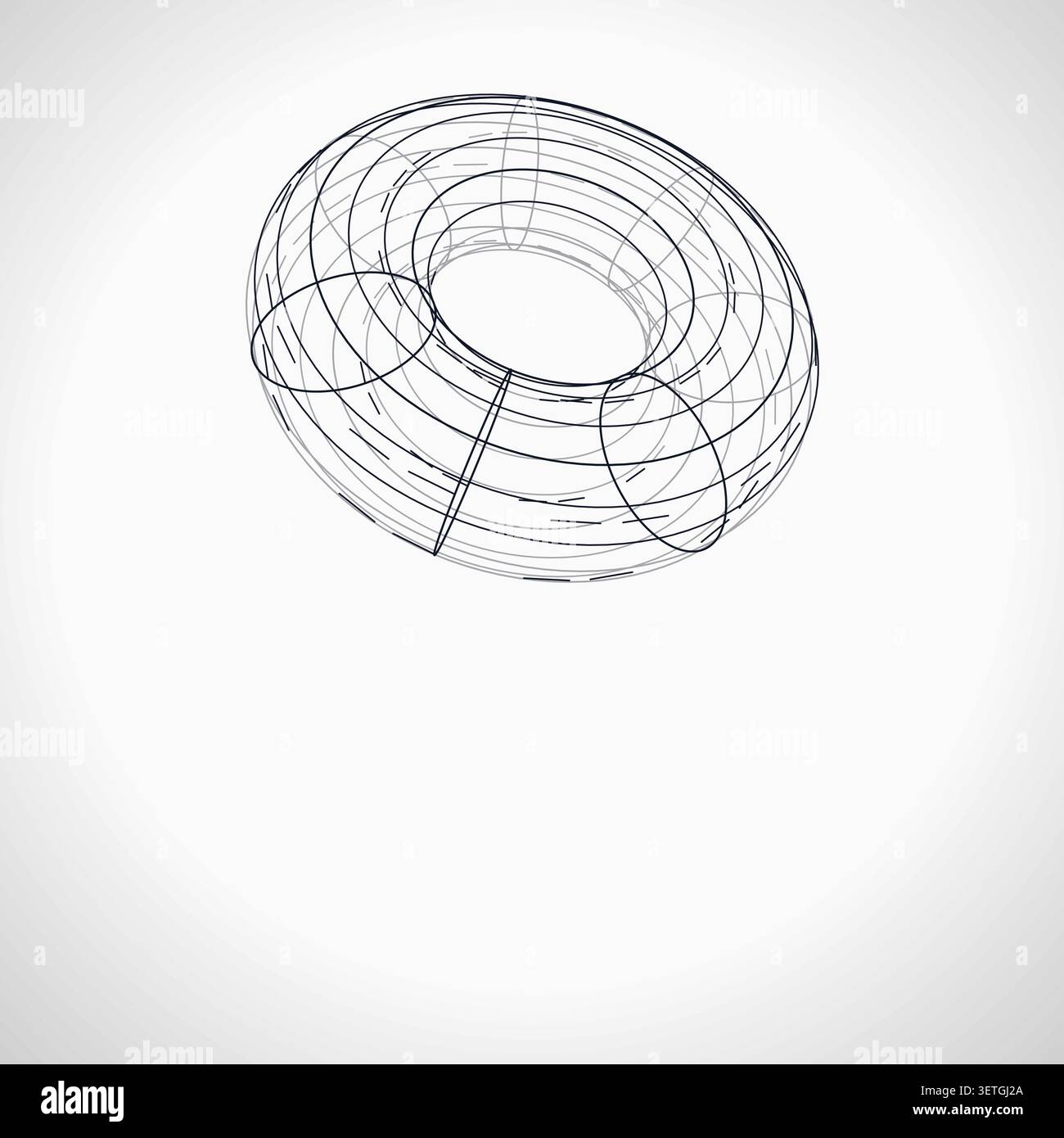 Wire Torus vector background with crisp scalable linework for microstock and commercial design projects. Stock Vector