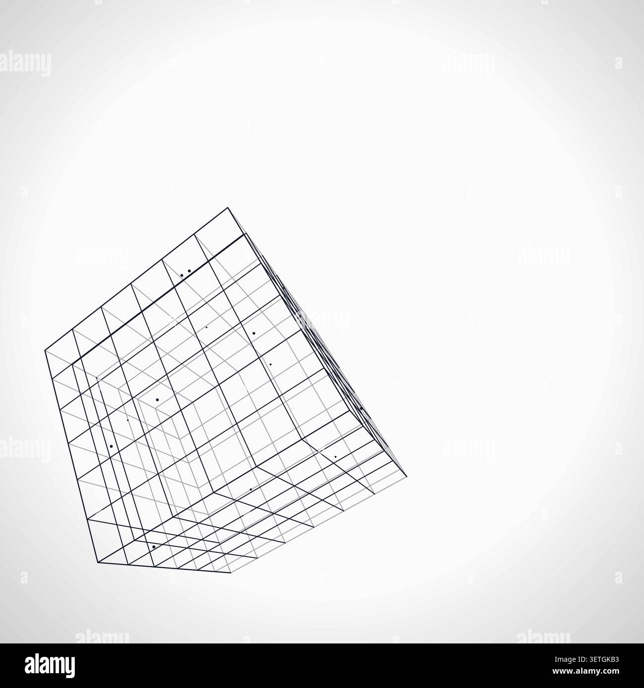 Wire Cube vector background with crisp scalable linework for microstock and commercial design projects. Stock Vector