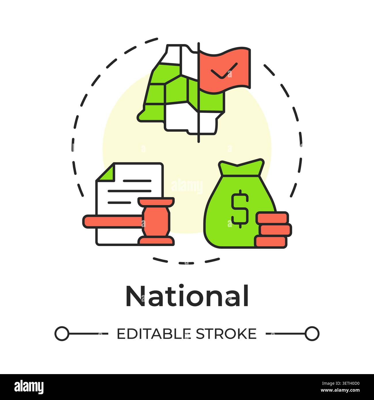 National multi color concept icon Stock Vector