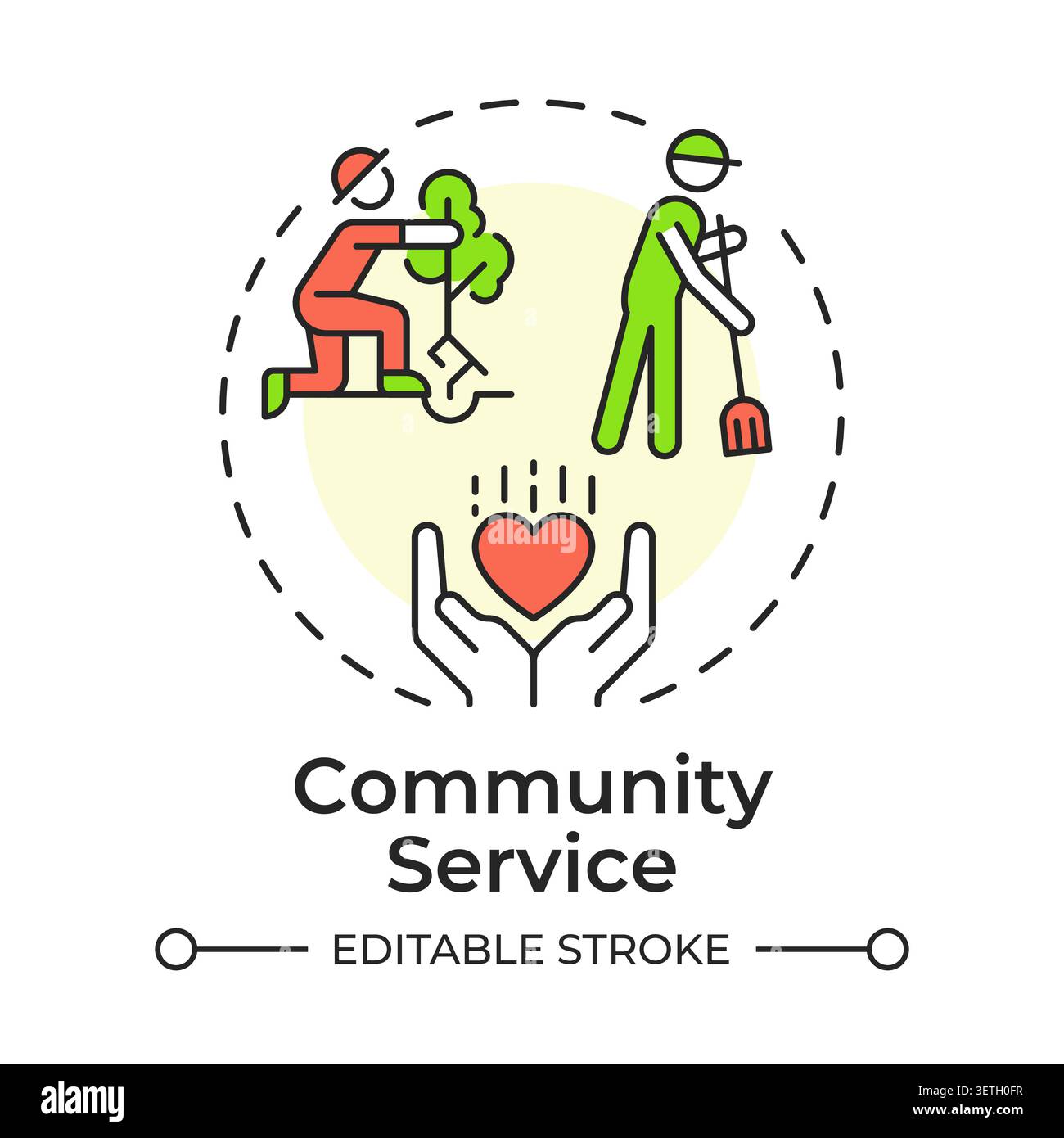 Community service multi color concept icon Stock Vector