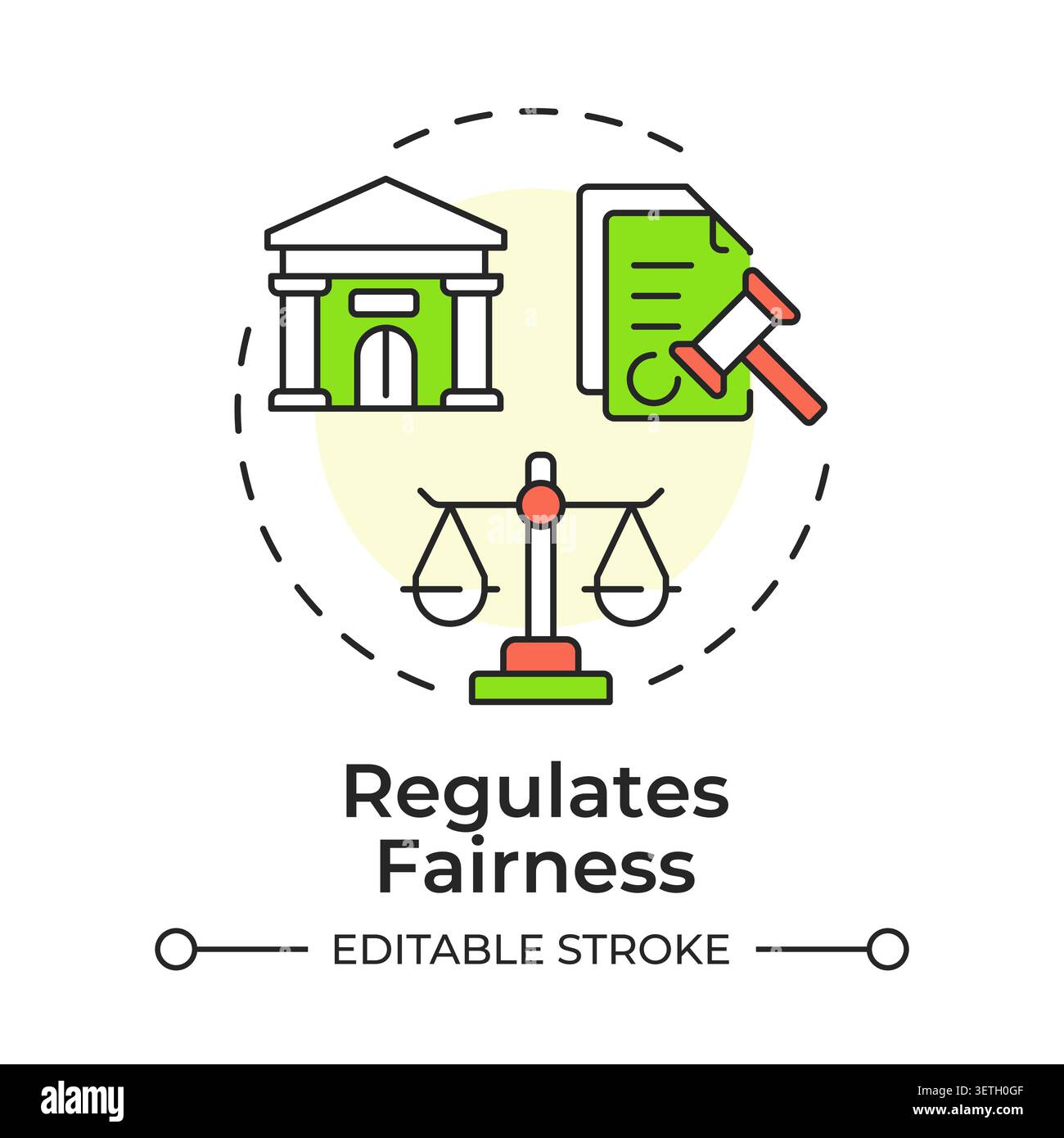Regulates fairness multi color concept icon Stock Vector
