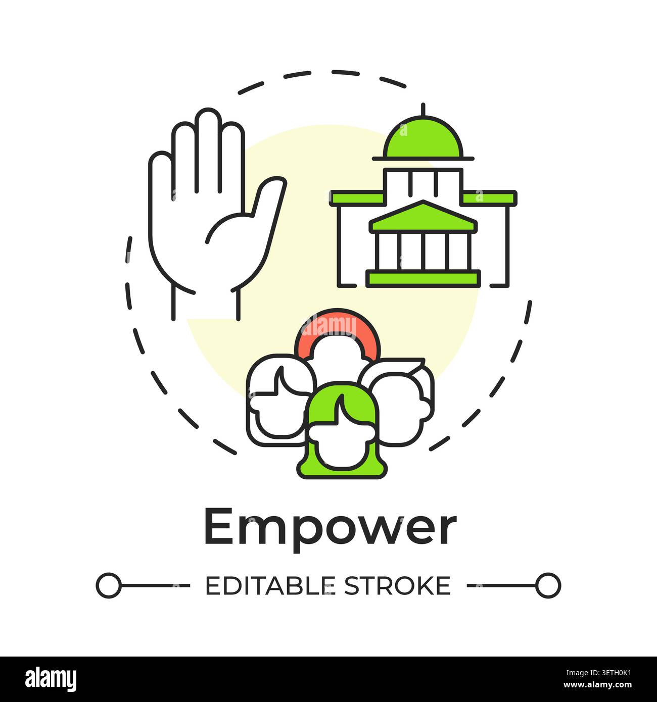 Empower multi color concept icon Stock Vector