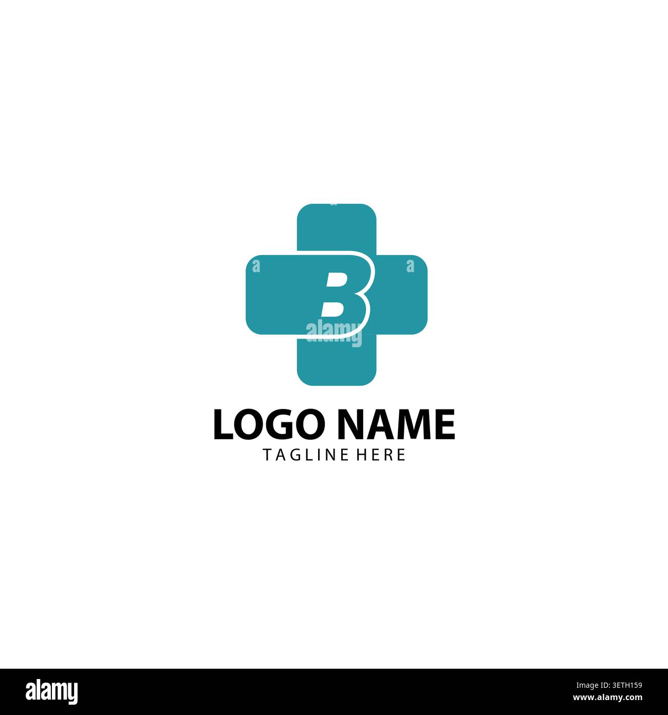 Letter B cross plus medical logo icon design template elements Stock Vector