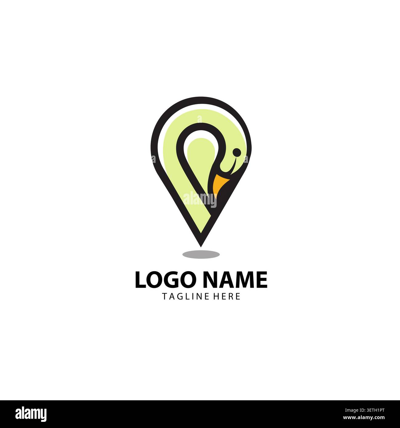 duck head pet point place connection technology vector logo design Stock Vector