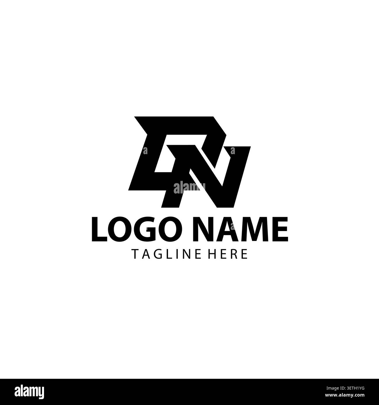 Initial Letter DN or ND Monogram Logo Design Vector Stock Vector