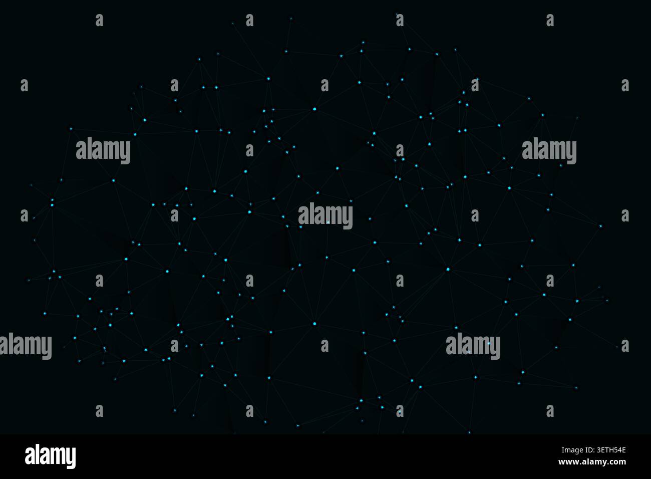 Sophisticated black background featuring subtle blue points of light and geometric connections representing deep web structures hidden data patterns a Stock Vector