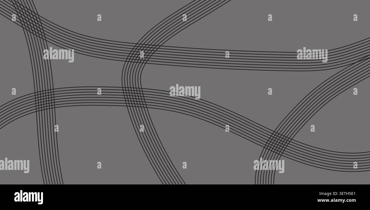 Abstract design features interwoven black lines, creating a subtle texture. horizontal and vertical elements form a dynamic, flowing composition. dark Stock Vector