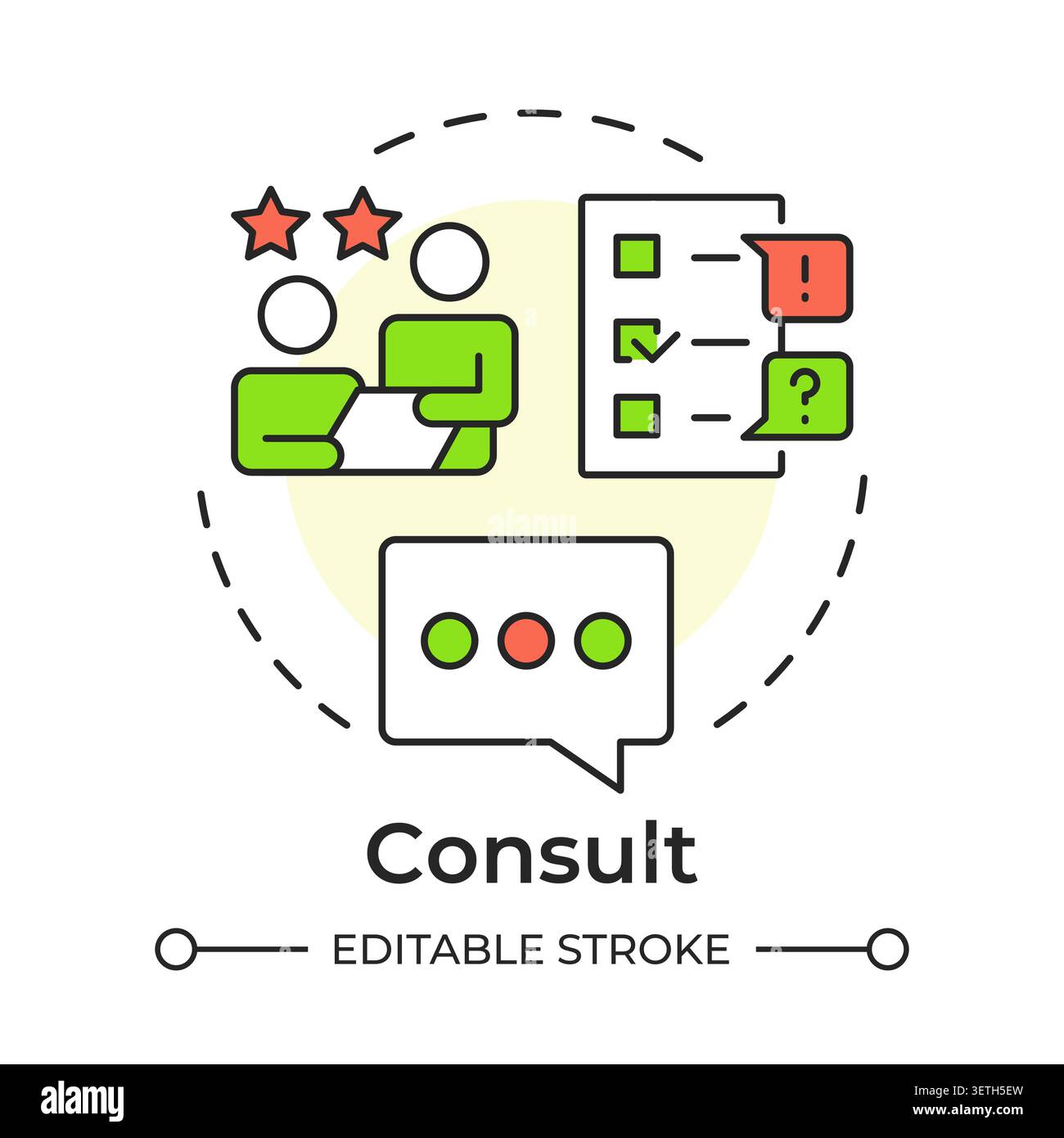 Consult multi color concept icon Stock Vector
