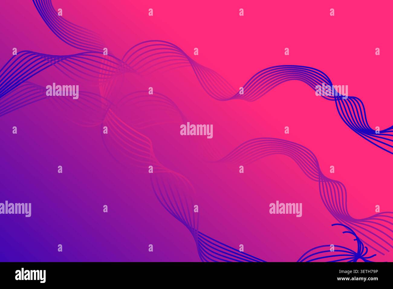 Energetic abstract background with undulating lines. Seamless transition from pink to blue hues, creating dynamic visual flow. Modern graphic element. Stock Vector