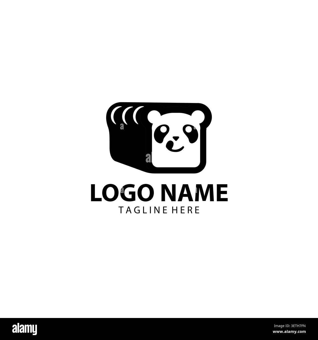 Bear logo with Bread bakery logo design template Stock Vector