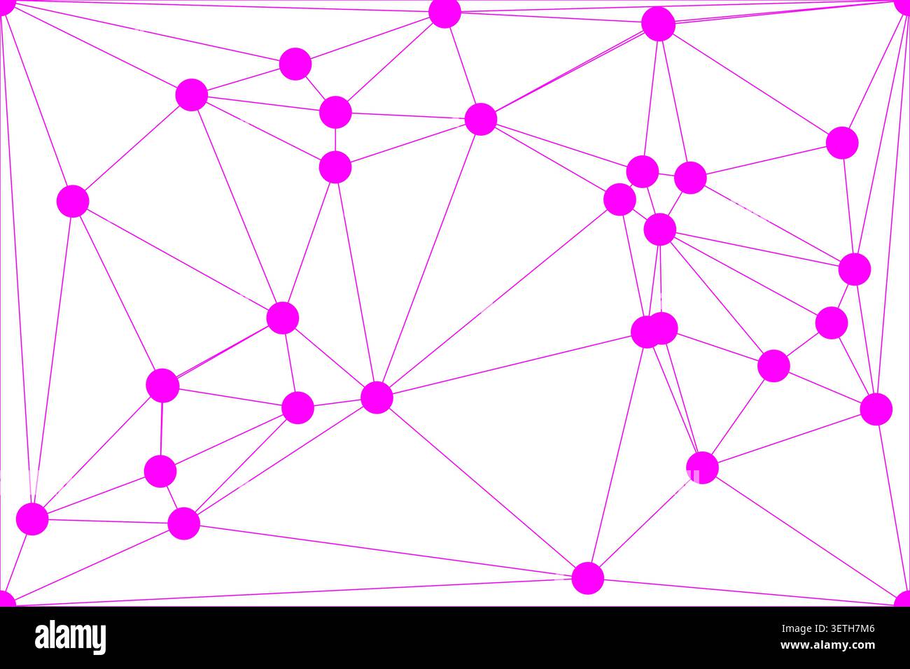 Geometric network abstract background. Connecting dots and lines, digital network visualization. Triangulated surface pattern for technology concept. Stock Vector
