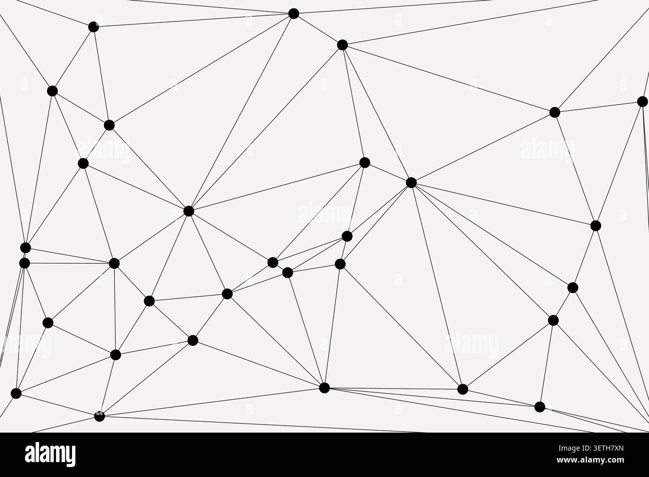 Detailed geometric pattern with many connected dots and lines. Abstract network illustration. Complex design. Stock Vector