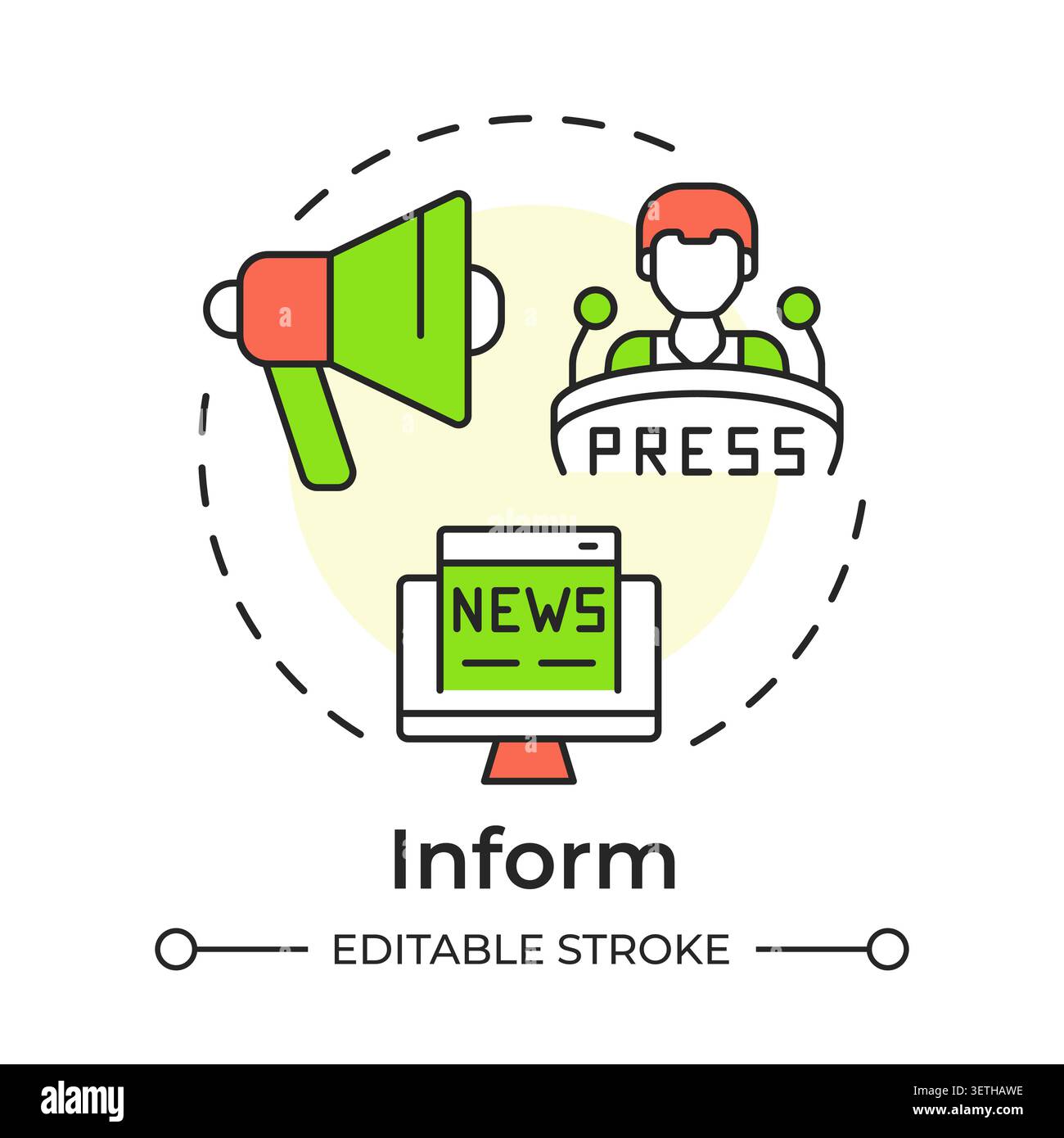 Inform multi color concept icon Stock Vector