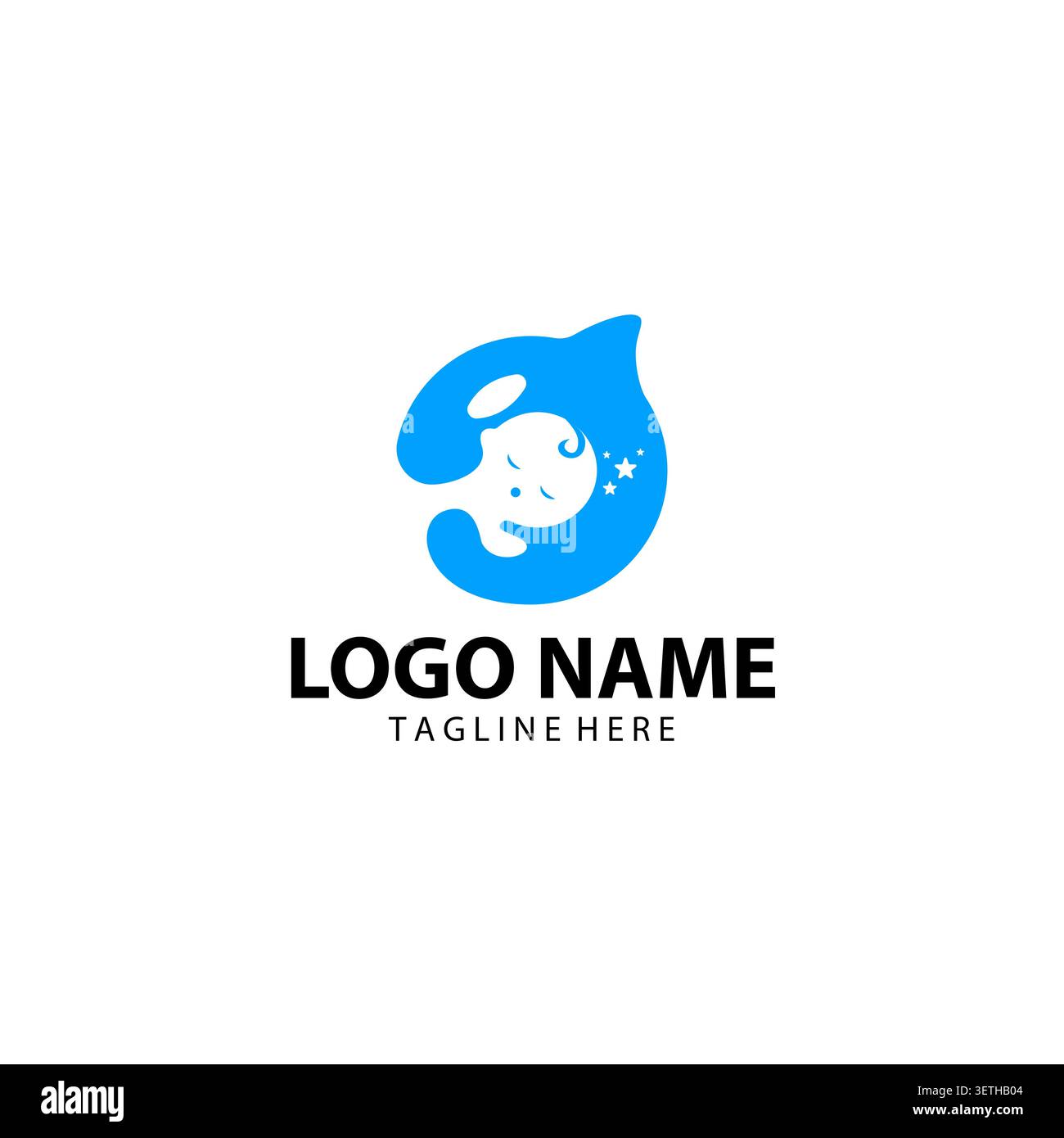 dolphin logo with baby inside Stock Vector