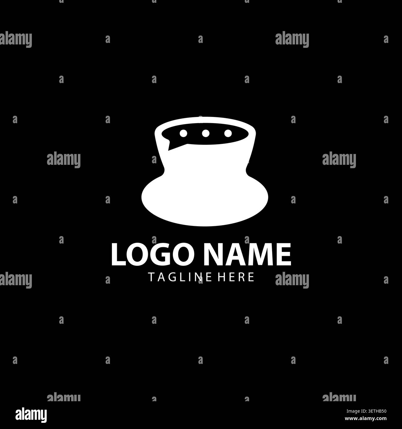 Hat with Magic Message Bubble Logo Design Stock Vector