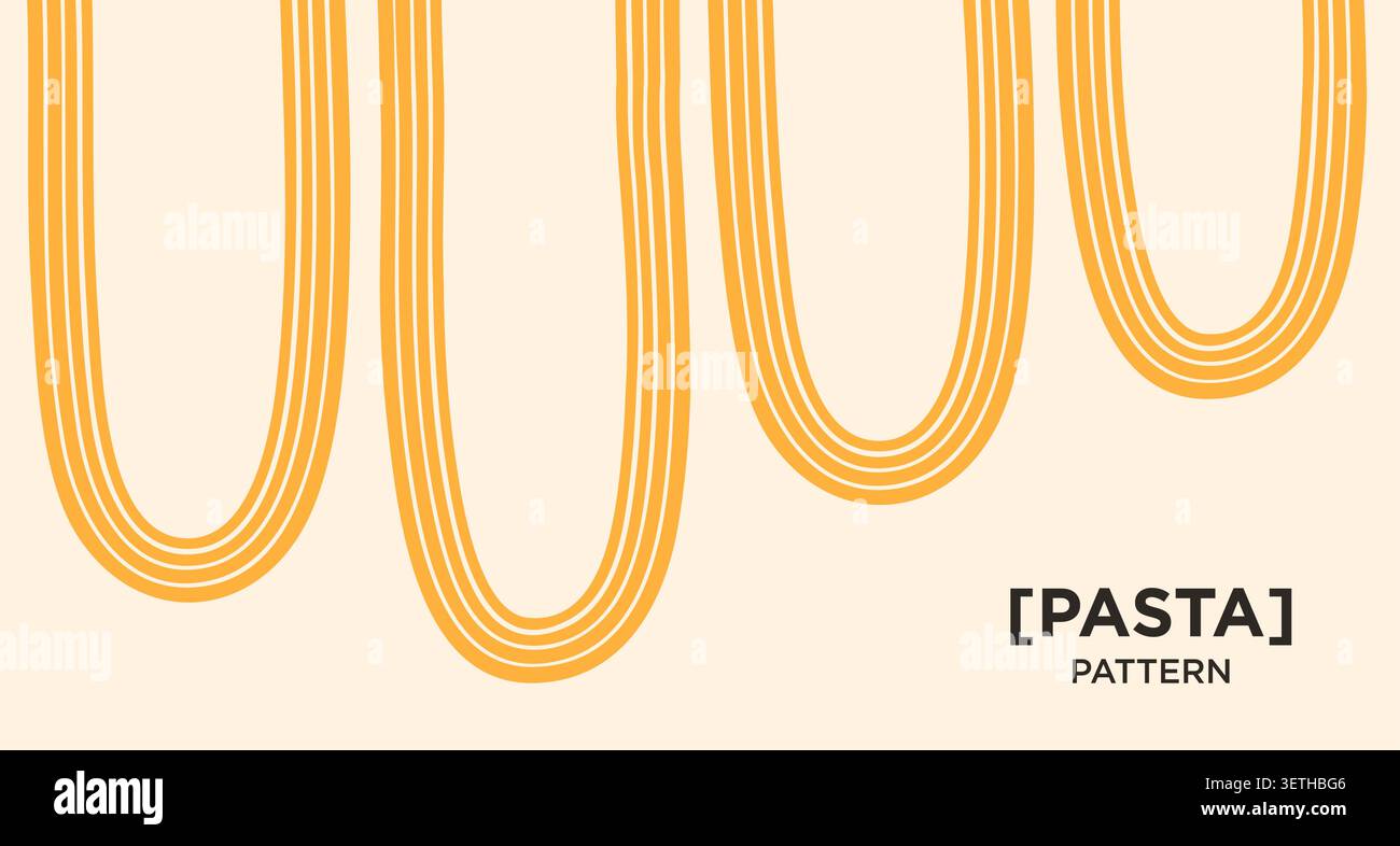 Vector pattern with line pasta illustration. Stock Vector
