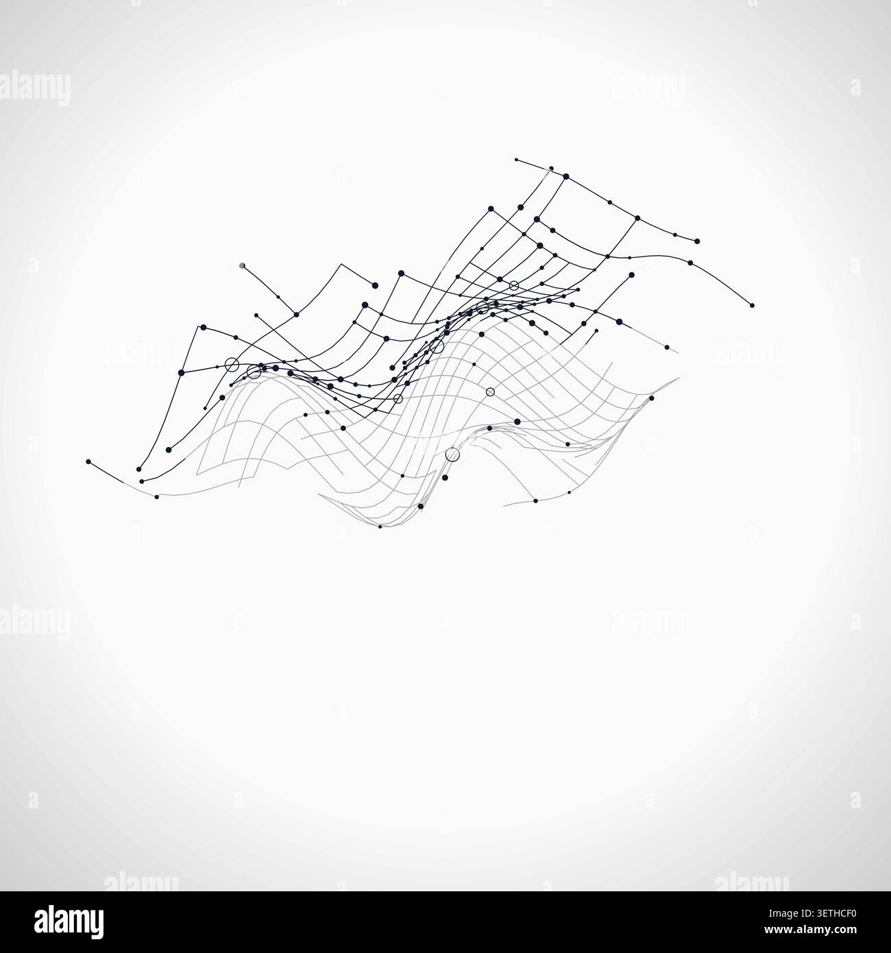 Wire Wavy Surface vector background with clean editable vector shapes for microstock and commercial design projects. Stock Vector