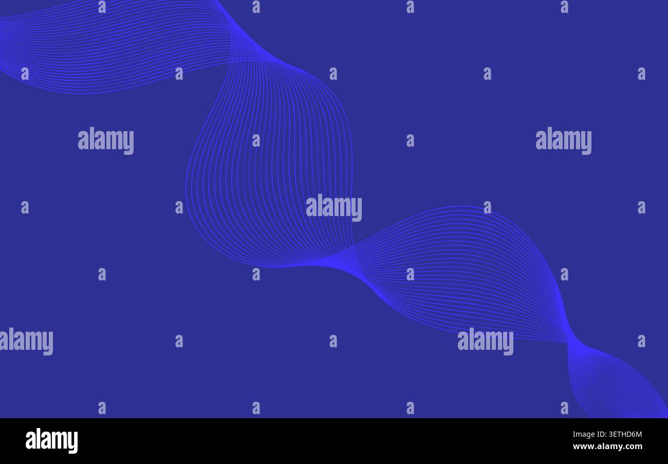 Blue wave pattern seamless. Abstract design element. Flowing lines. Simple graphic. Elegant background. Stock Vector