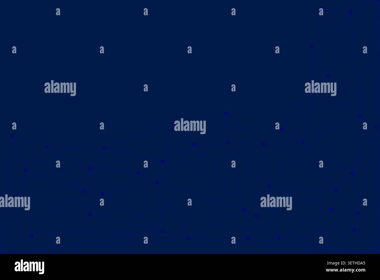 Minimalist abstract background featuring a dark blue geometric network pattern. Small blue dots connected by thin lines create a subtle digital design Stock Vector