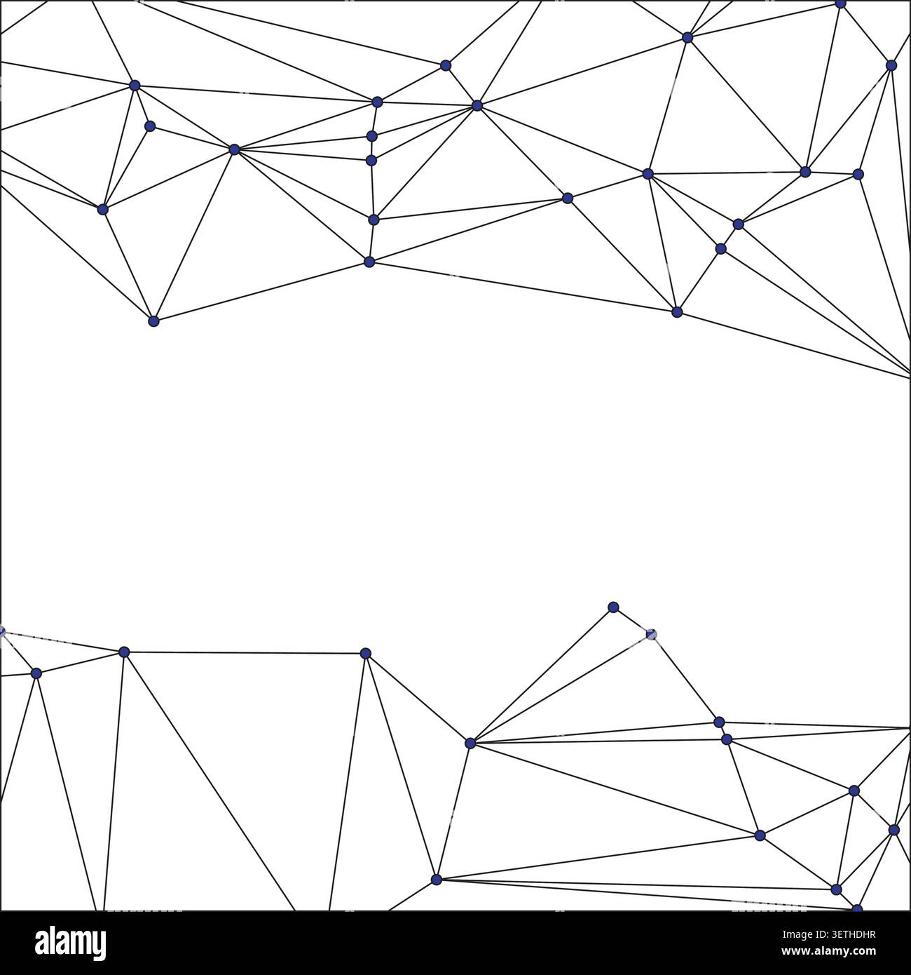 Clean white background with dark blue connected line segments. Professional tech mesh representing blockchain and complex data structures. Elegant dec Stock Vector