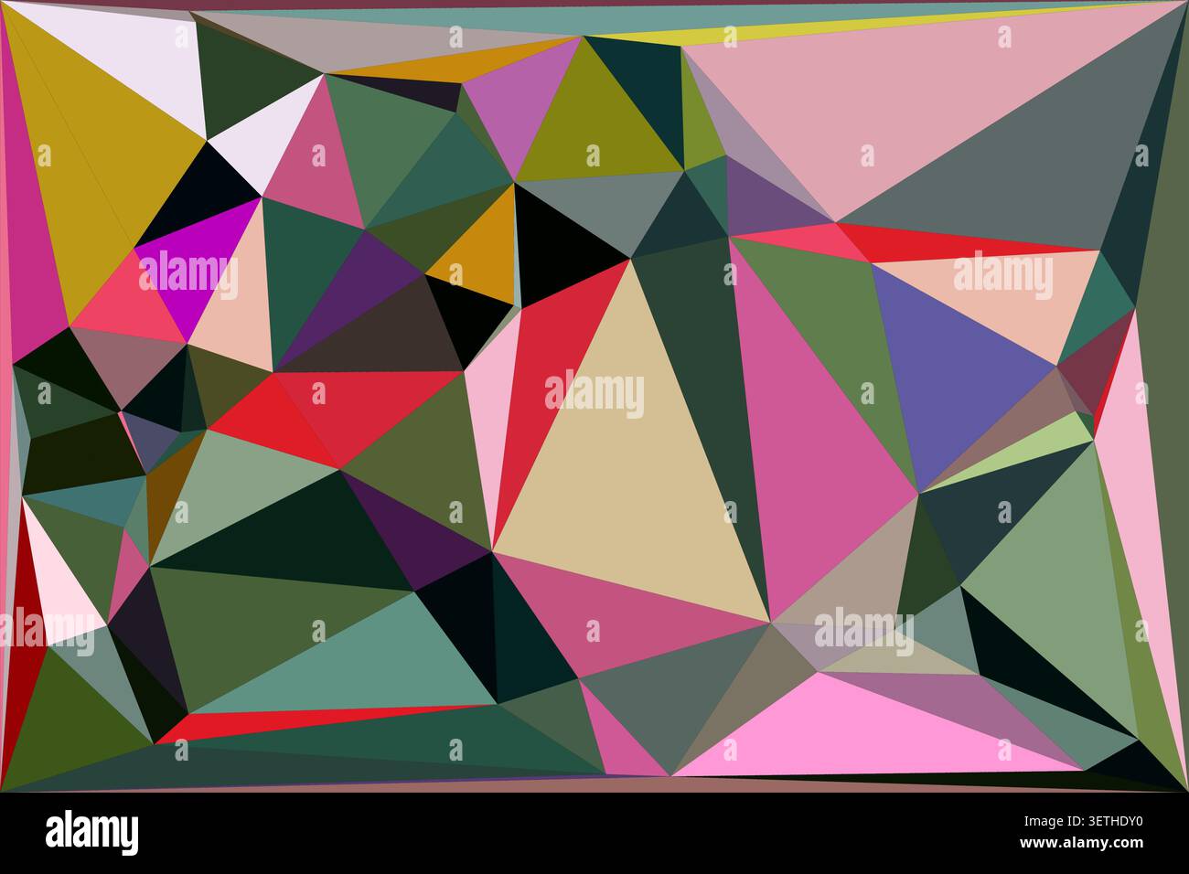 Abstract low polygon art background features geometric triangular shapes with a vibrant and dynamic composition, creating a modern illustration. Stock Vector