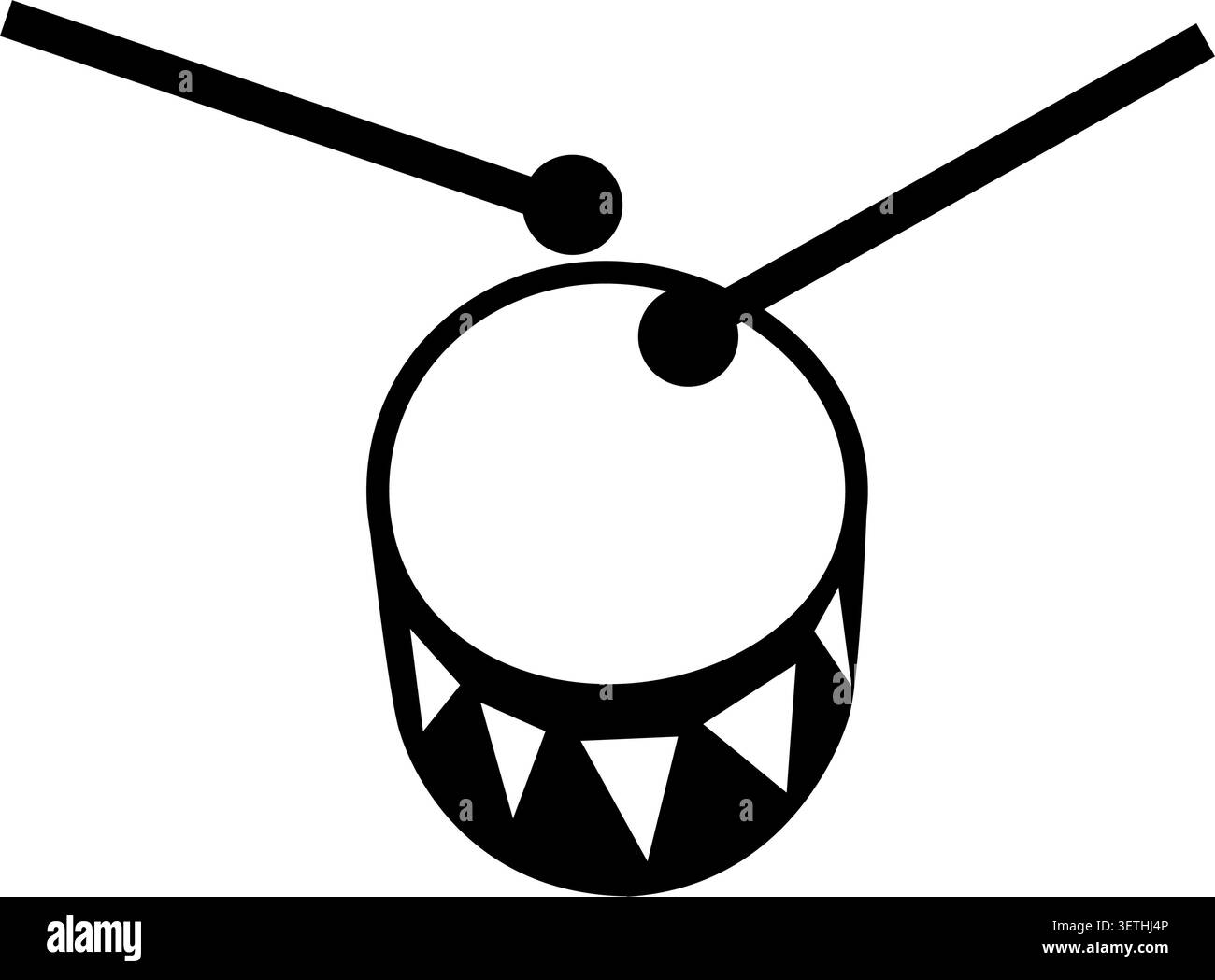 Drum Icon Vector. Percussion Music Instrument Symbol for Band, Concert and Rhythm Design Stock Vector