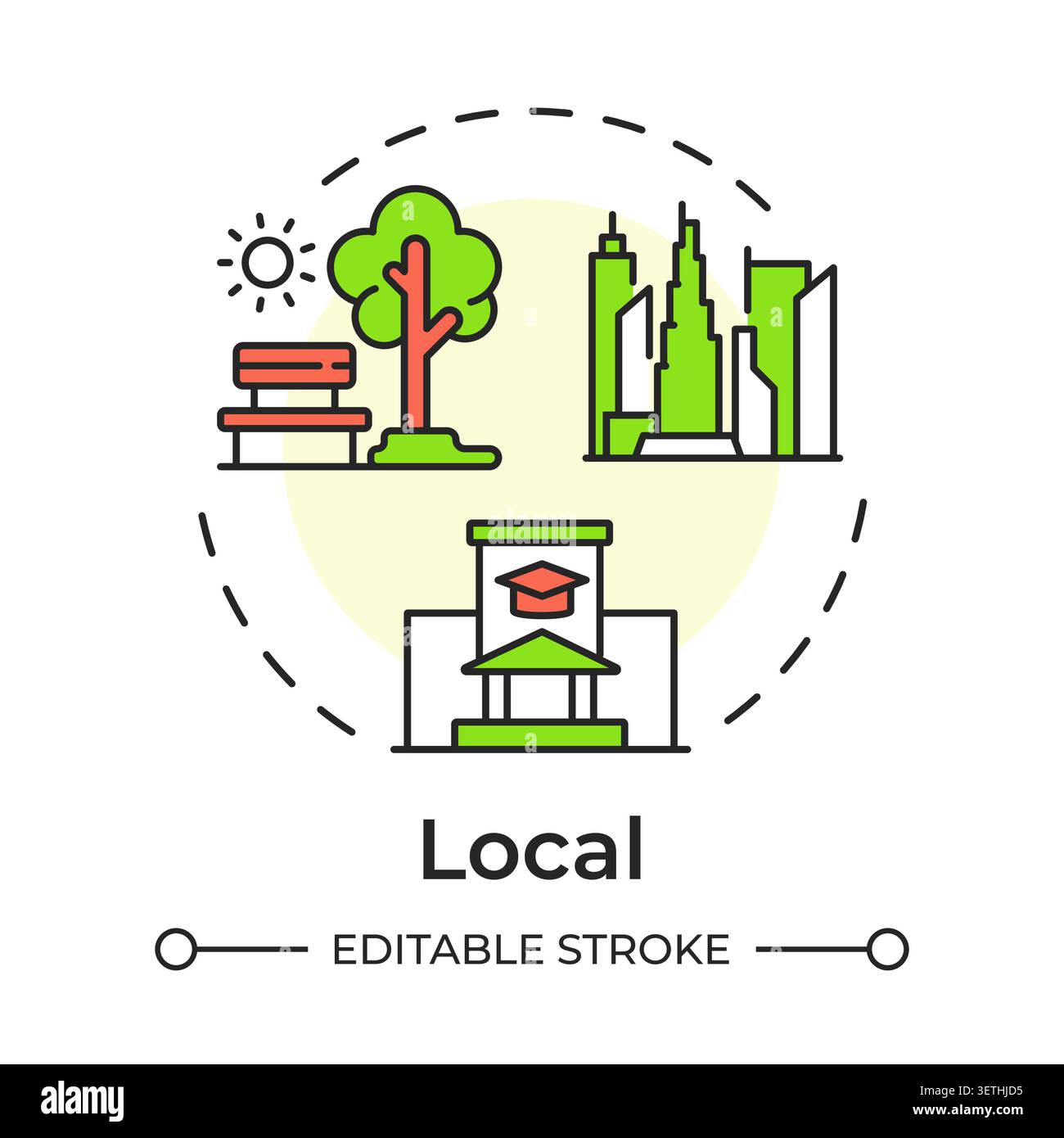 Local multi color concept icon Stock Vector