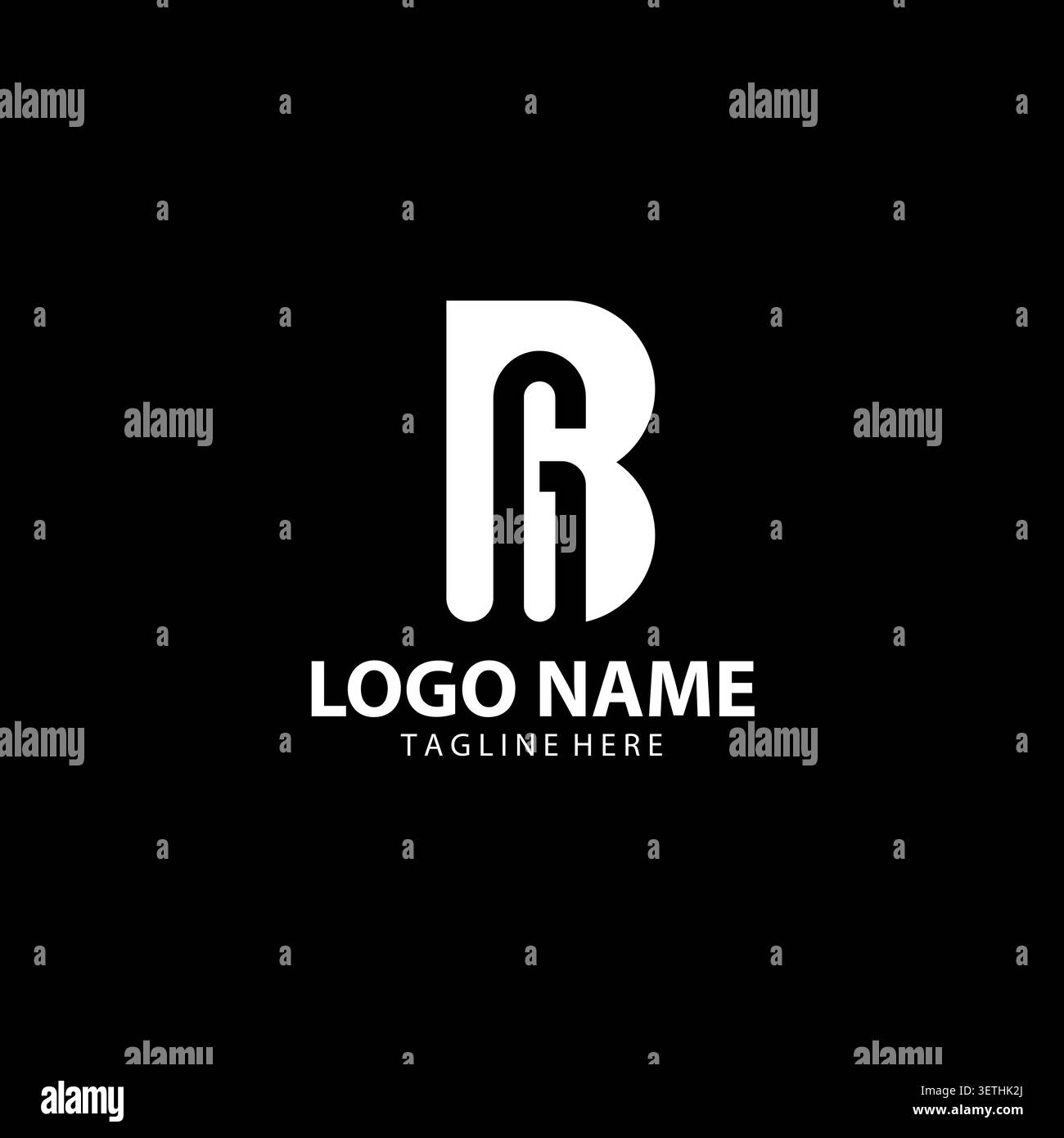Unique display of initial collaboration B and G Stock Vector