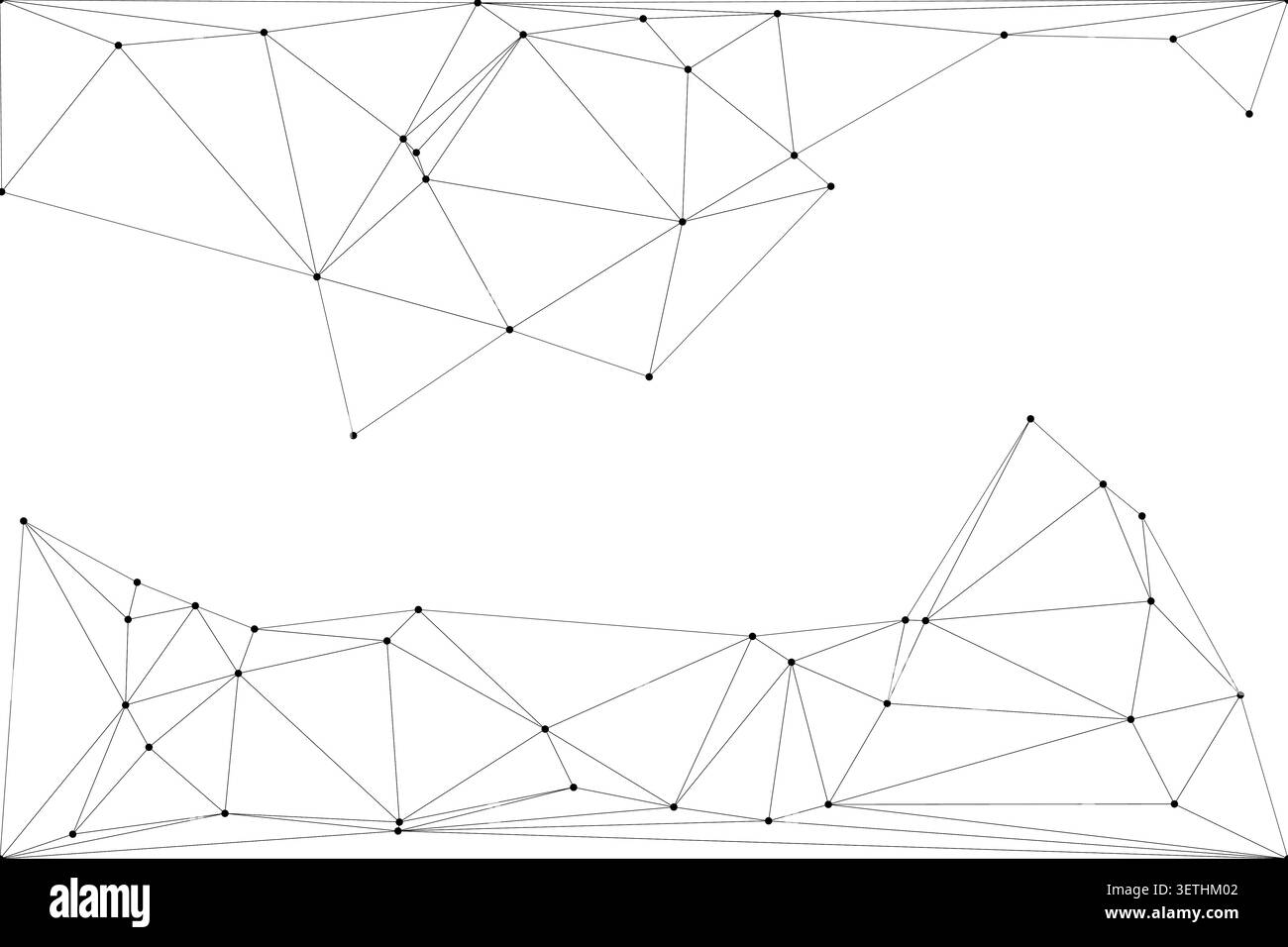 Irregular polygonal mesh design representing fragmented data and complex organizational systems. Clean vector illustration perfect for technical docum Stock Vector