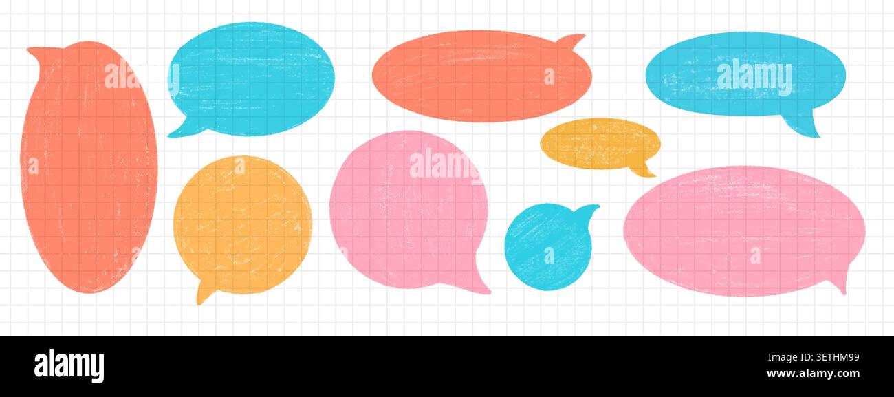Hand-drawn speech bubble frames. Stock Vector
