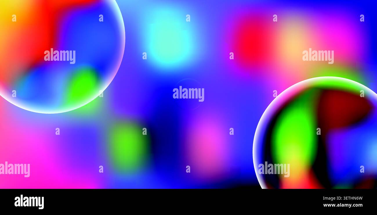 Vibrant abstract background with colorful translucent spheres and gradient blur Stock Vector