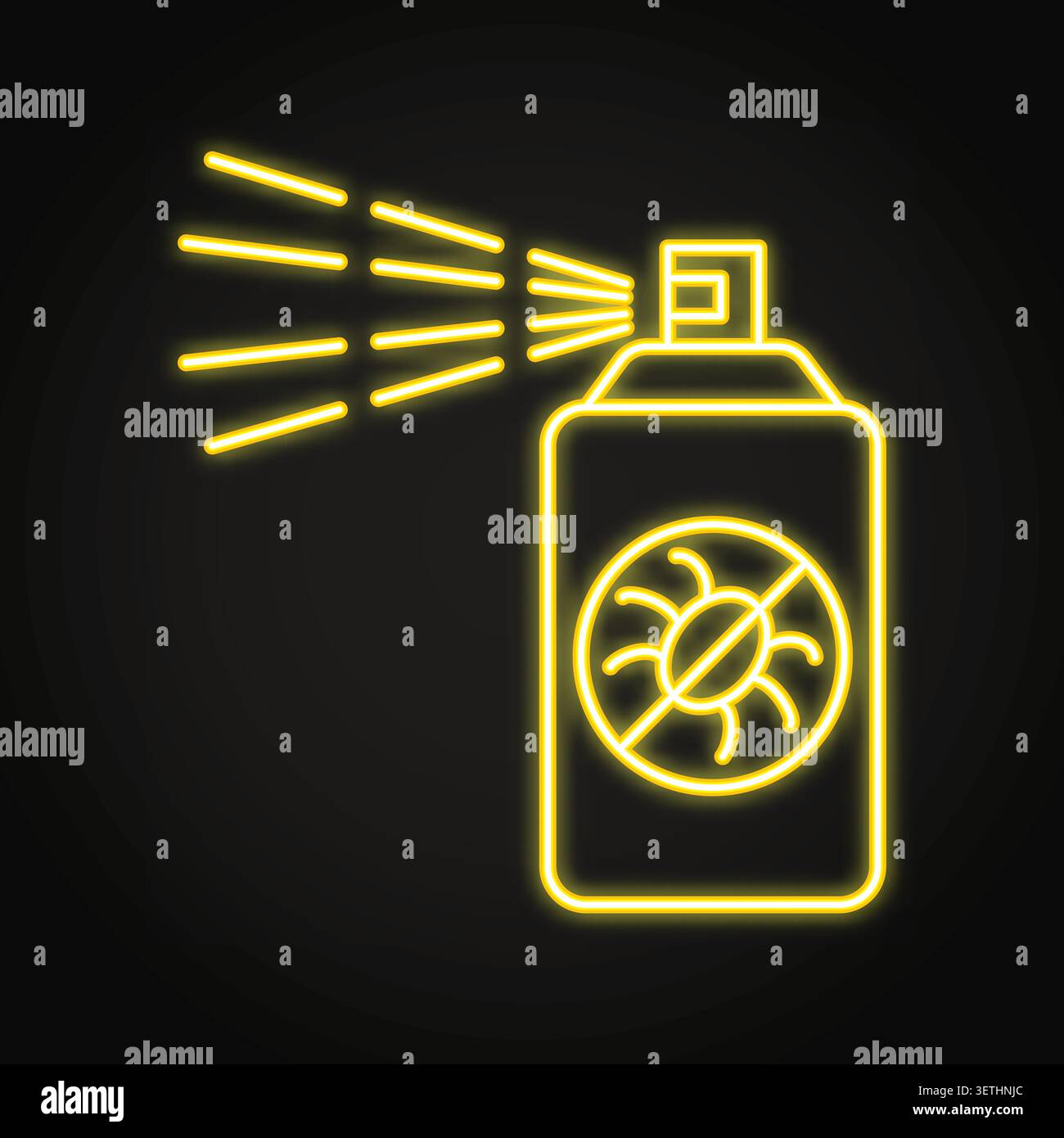 Bug spray, insect repellent neon icon. Vector illustration Stock Vector