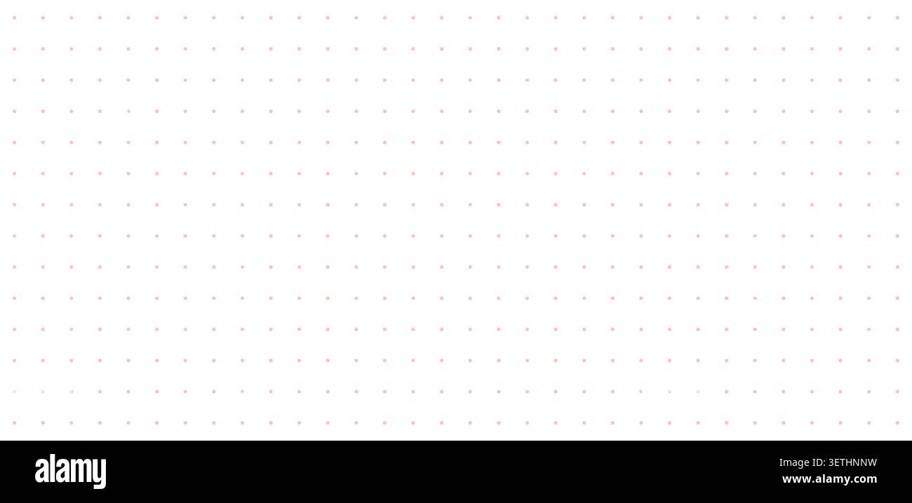 Dot grid horizontal seamless pattern. Bullet journal notebook, technical drawing design pattern texture. Monochrome dotted texture. Vector illustration Stock Vector