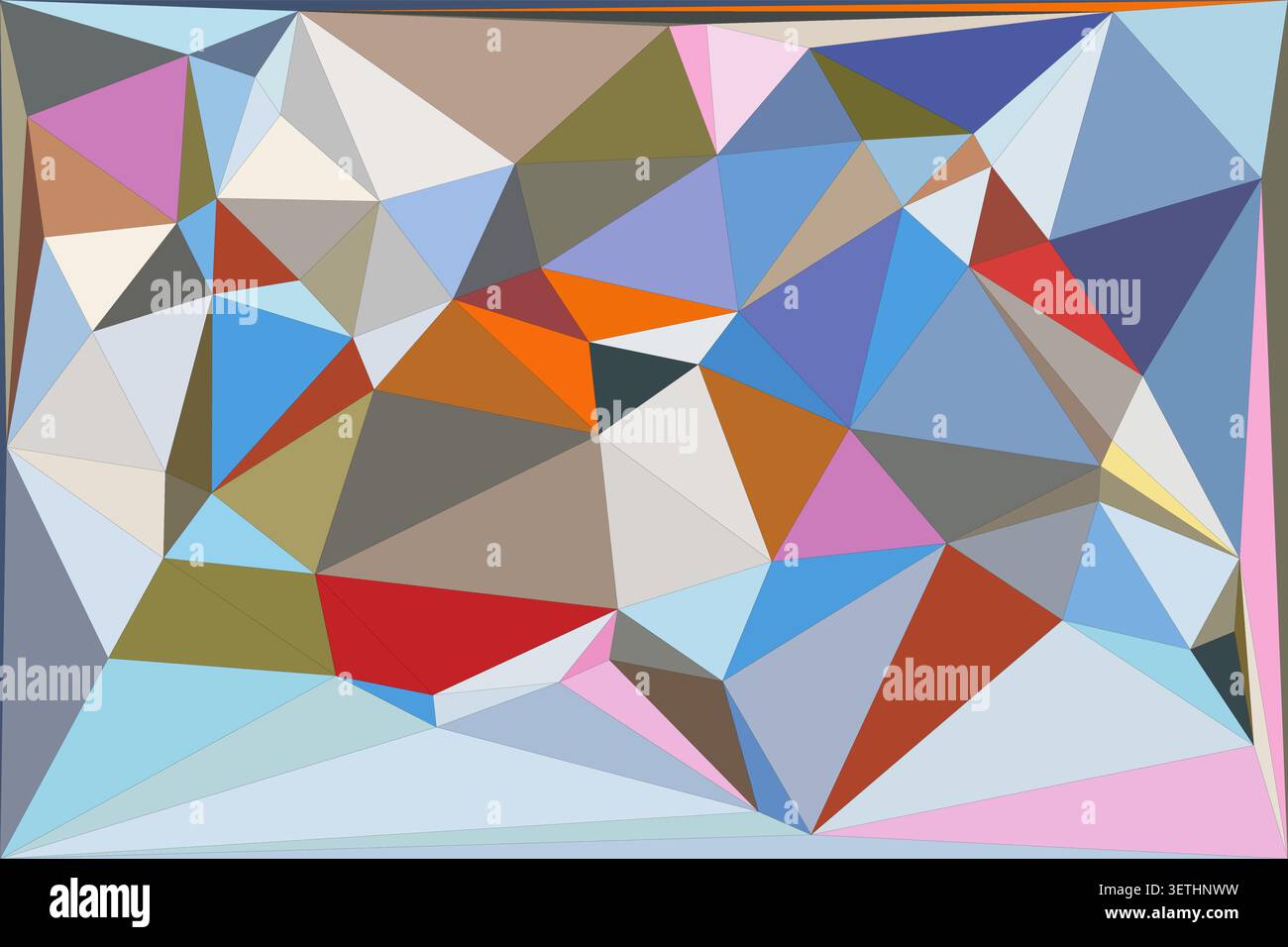 Subtle geometric abstract pattern, soft color variations, triangles and polygons, calming backdrop, modern digital art, artistic textured surface. Stock Vector