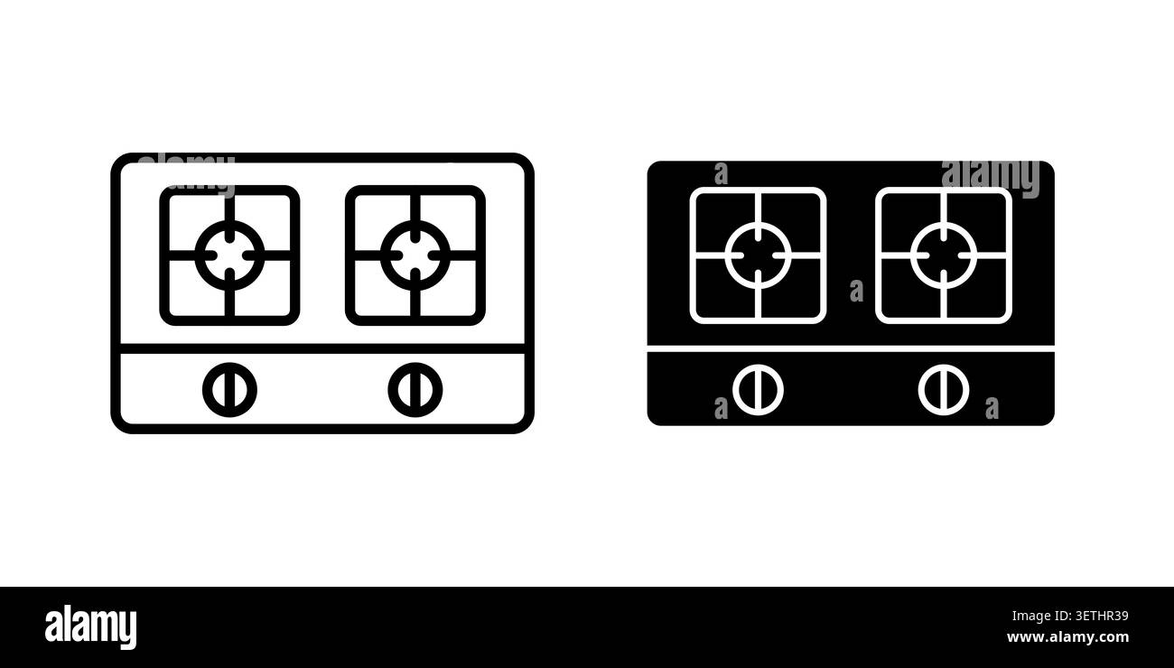 Stove icon set. Vector EPS 10. Stock Vector