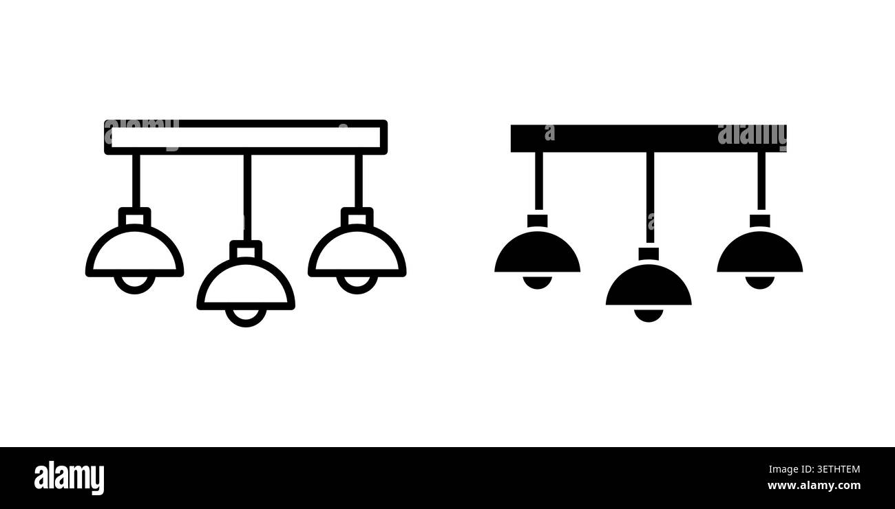 Chandelier icon set. Vector EPS 10. Stock Vector