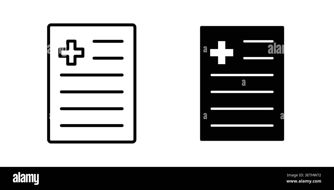 Medical records icon set. Vector EPS 10. Stock Vector