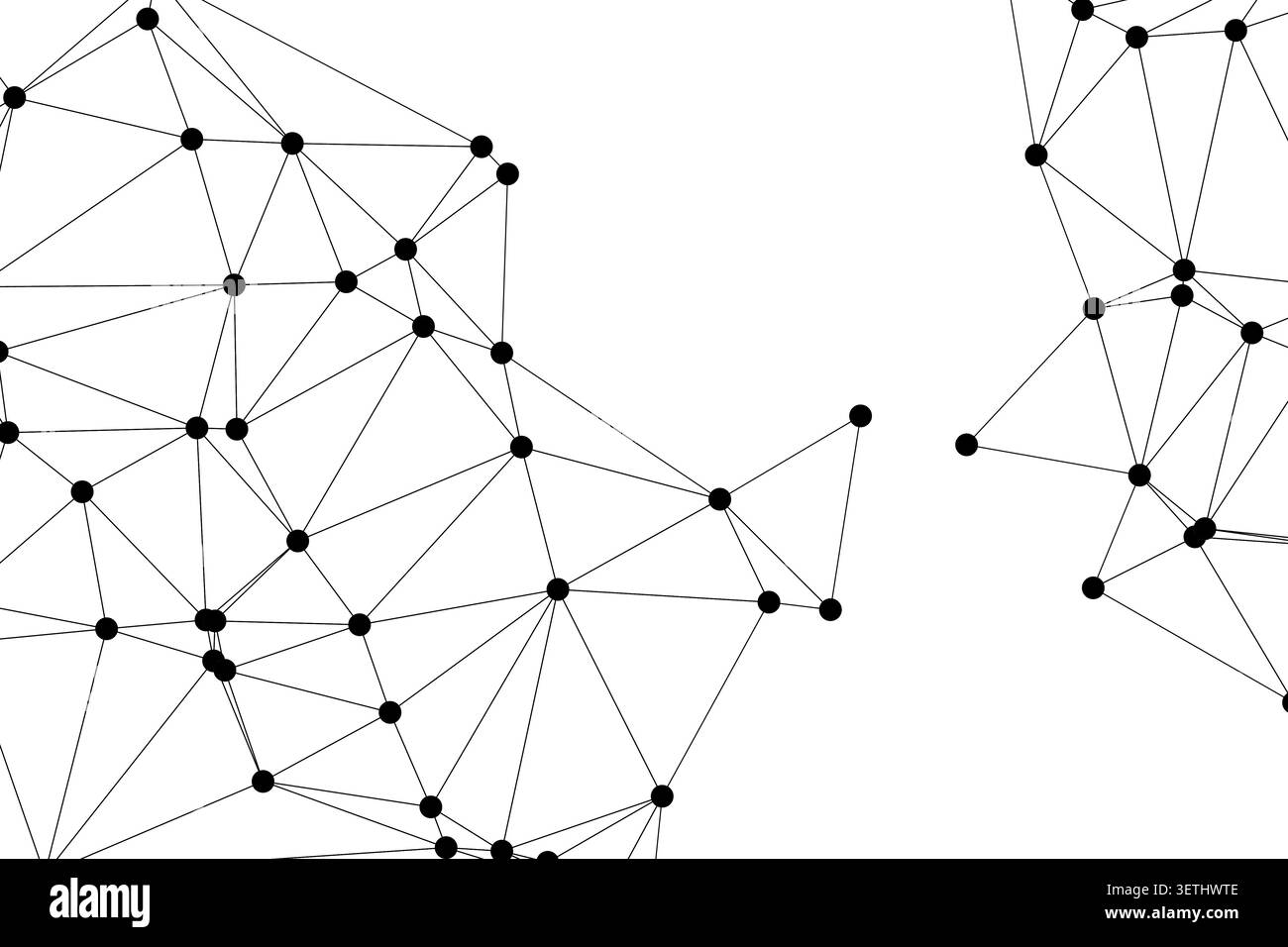 High tech web concept showcasing data points and connection lines. Scientific research and innovation imagery. Minimalist graphic for technology start Stock Vector
