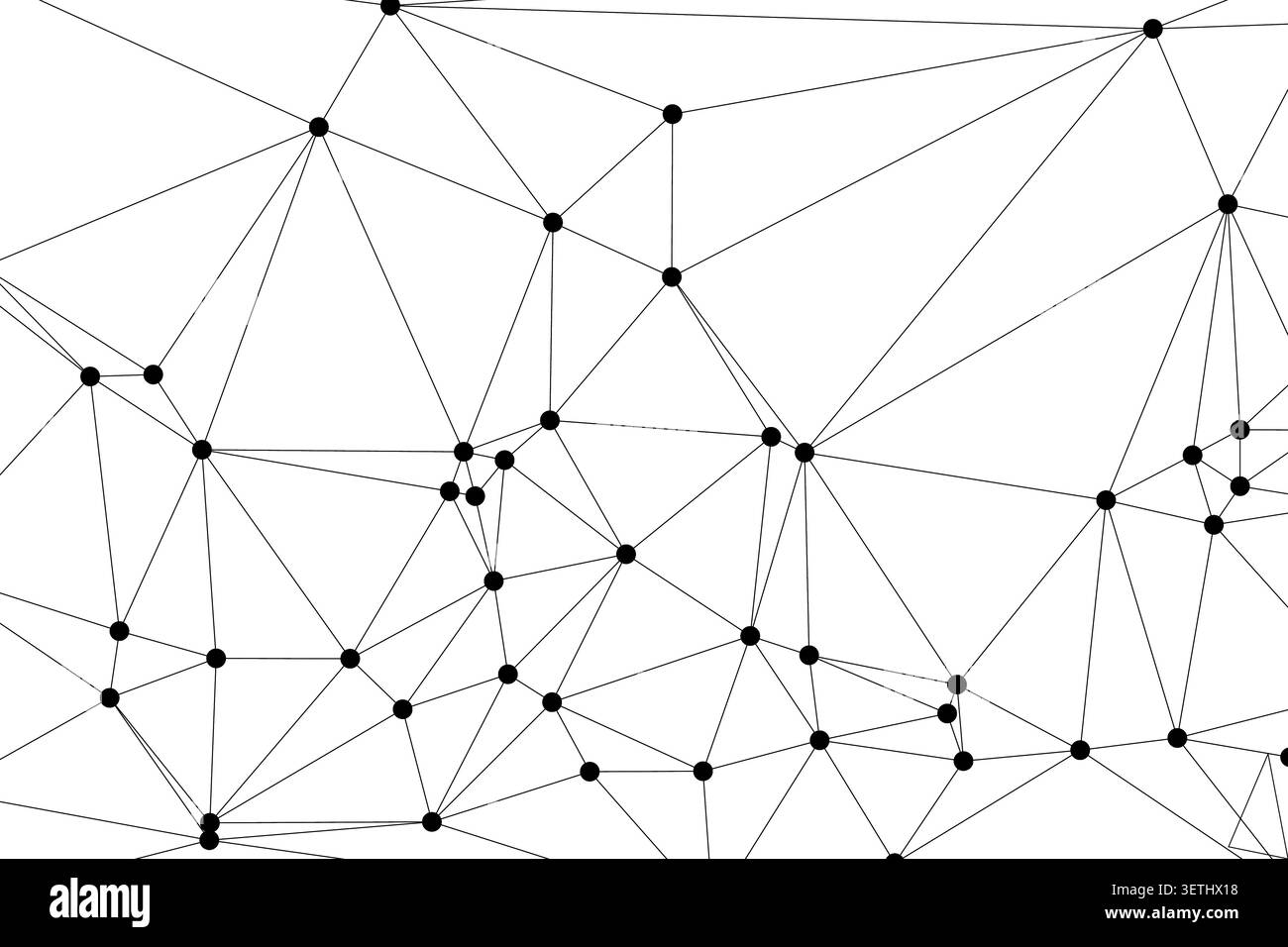 Detailed look at intricate web of polygons and connected points. Sharp geometric structure highlighting mathematical precision and digital connectivit Stock Vector