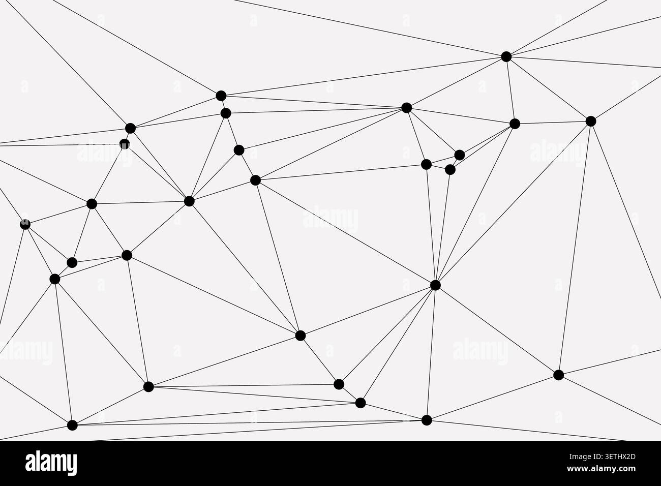 Minimalist digital grid design featuring nodes and thin black lines. Concept of global connection technology science neural network internet link syst Stock Vector