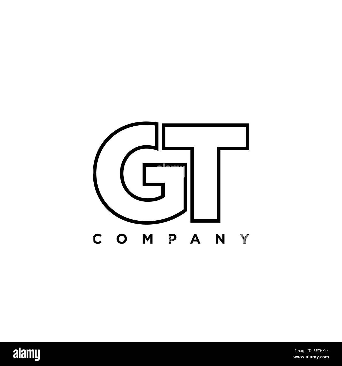 Trendy letter G and T, GT logo design template. Minimal monogram initial based logotype for company identity. Stock Vector