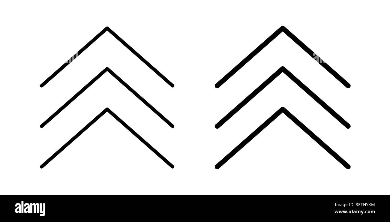 Chevrons icon set. Vector EPS 10. Stock Vector
