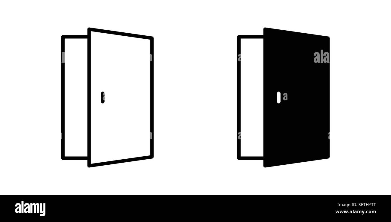 Door icon set. Vector EPS 10. Stock Vector